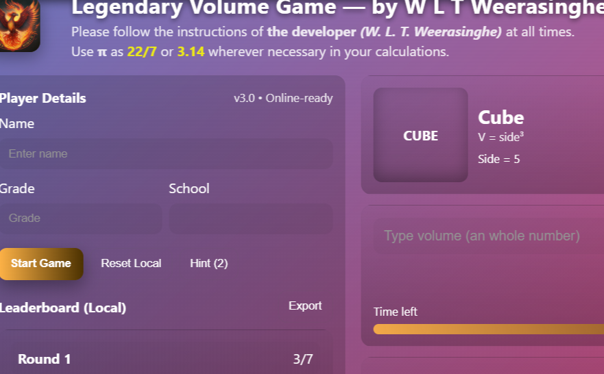 Volume Game
